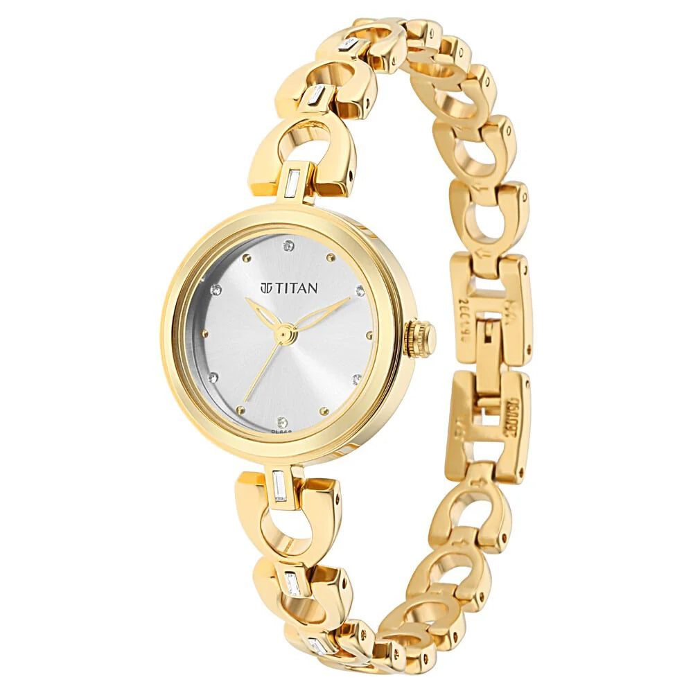 Titan Lagan Silver Dial Analog Metal Strap Watch for Women NS2601YM04