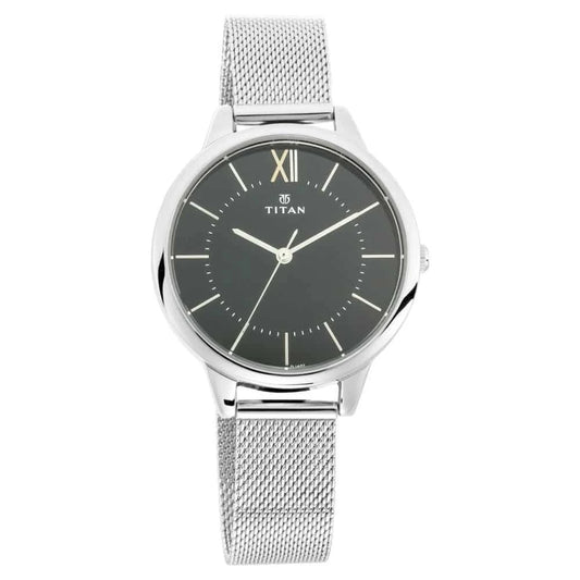 Titan Workwear Black Dial With Metal Strep Watch for Women NS2617SM01