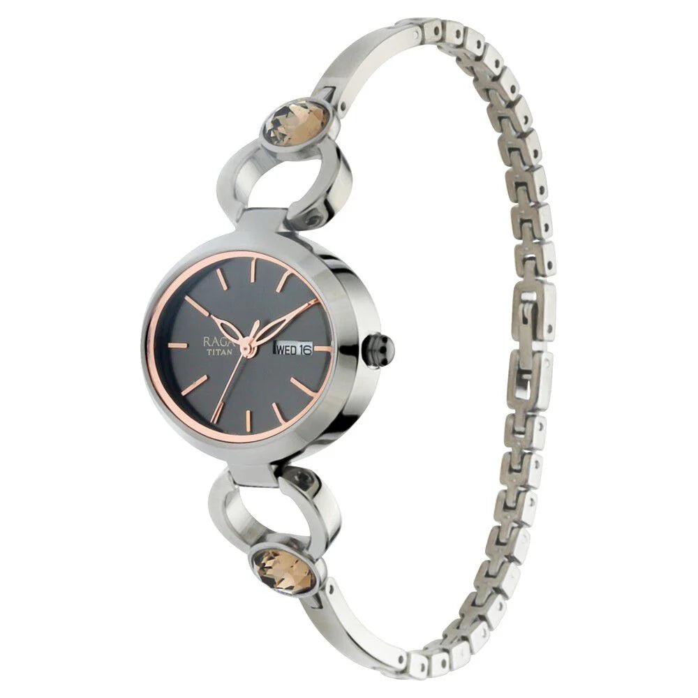 Titan Raga Viva Grey Dial Analog with Day and Date Watch for Women NS2621QM01