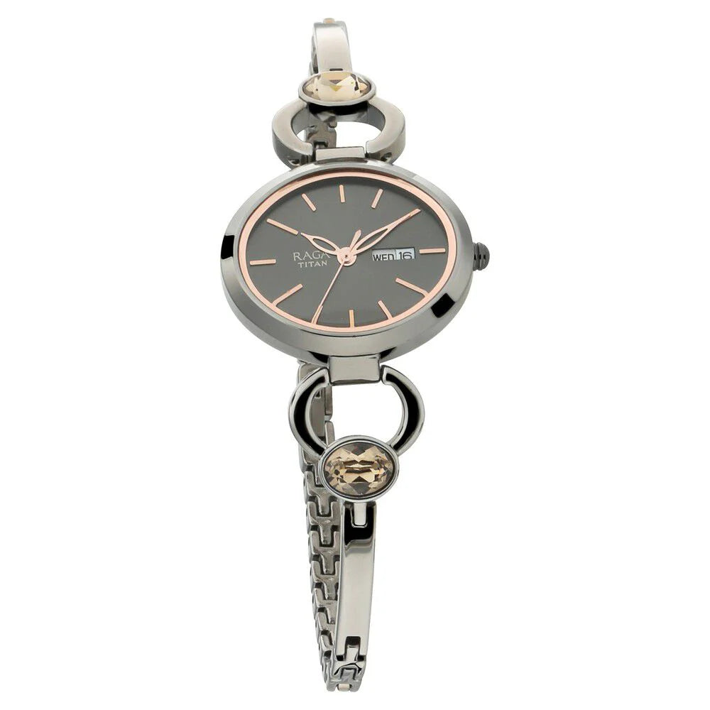 Titan Raga Viva Grey Dial Analog with Day and Date Watch for Women NS2621QM01