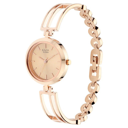 Titan Raga Viva Rose Gold Metal Analog Strap Watch for Women NS2622WM01