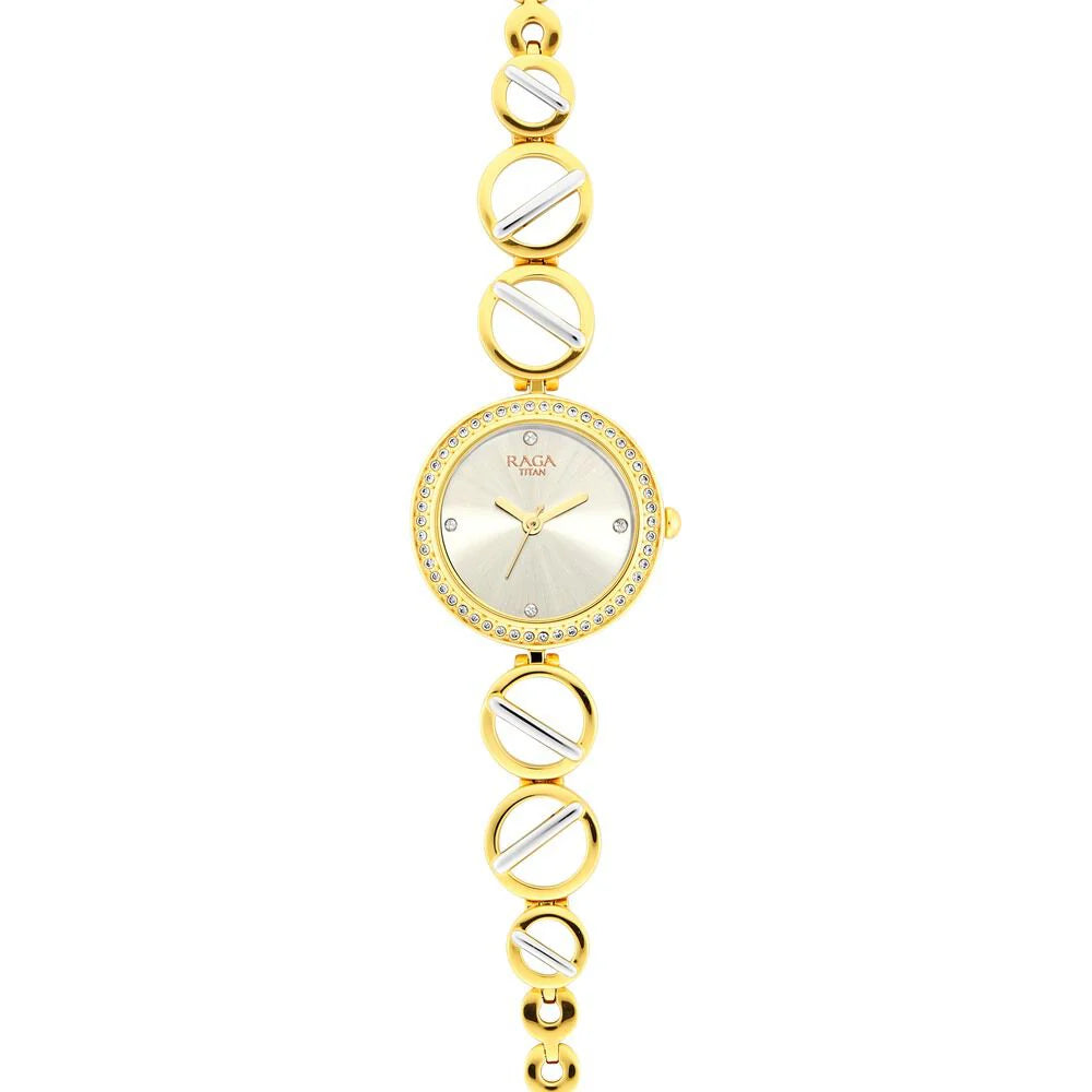 Titan Raga Viva Silver Dial Women Watch With Metal Strap NS2643BM01