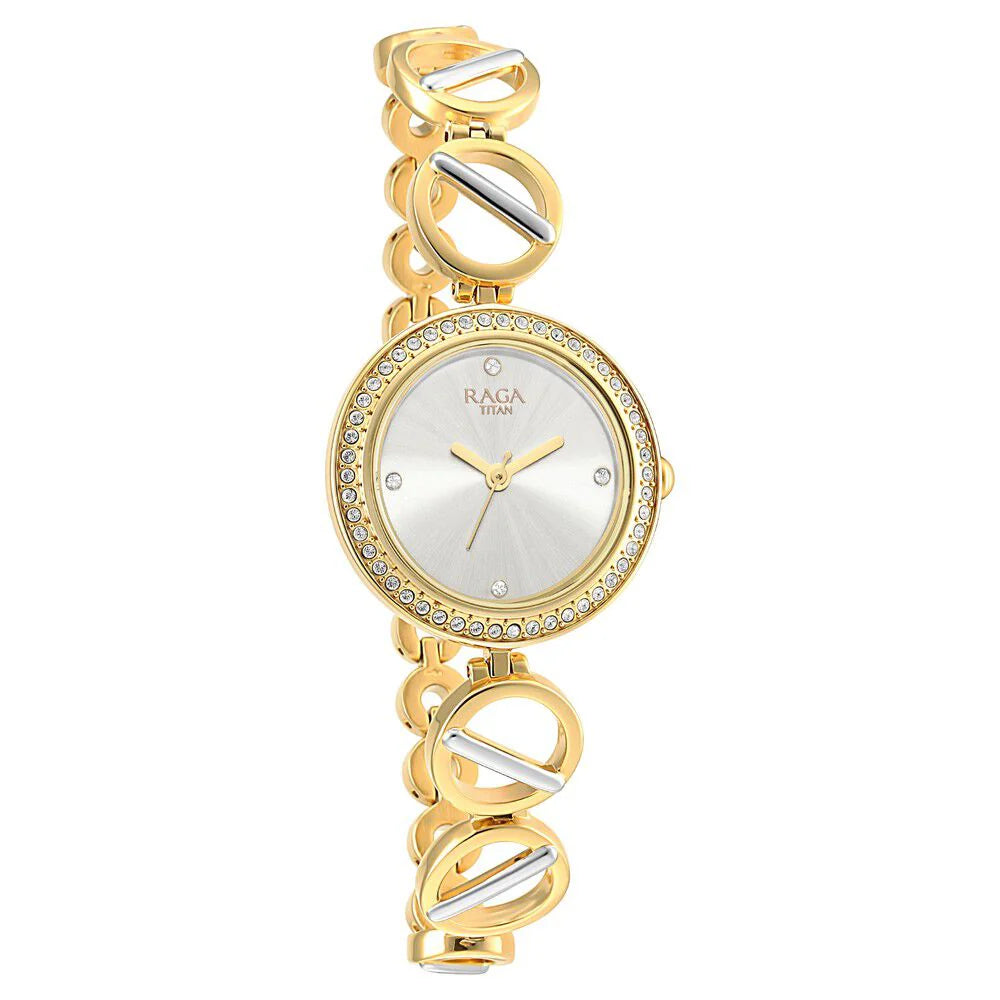 Titan Raga Viva Silver Dial Women Watch With Metal Strap NS2643BM01