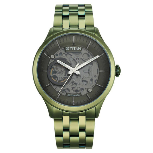Titan Metal Mechanicals Black Dial Men Watch NS90140QM01