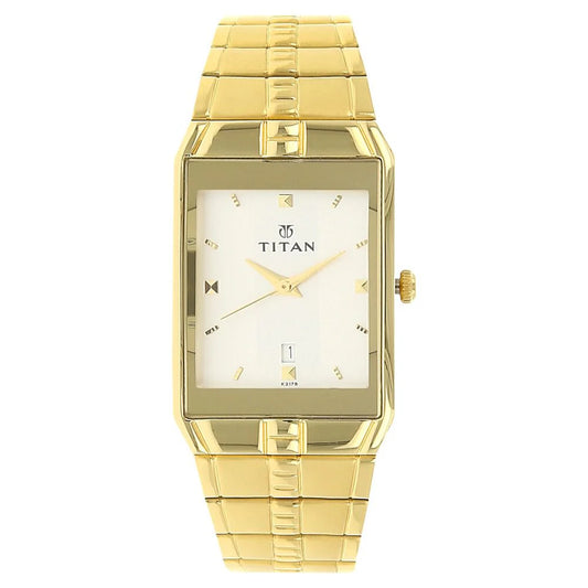 Titan Analog with Date Silver Dial Metal Strap watch for Men NS9151YM01