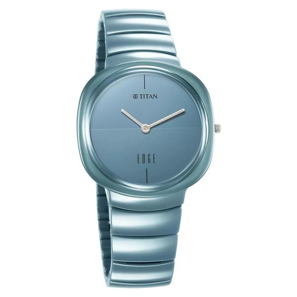 Titan Squircle Camo Quartz Analog Blue Dial Ceramic Strap Watch For Unisex NT1841QC07