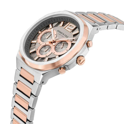 Kenneth Cole Quartz Grey Dial Analog Chronograph Men's Watch NTKCWGI2104902MNW