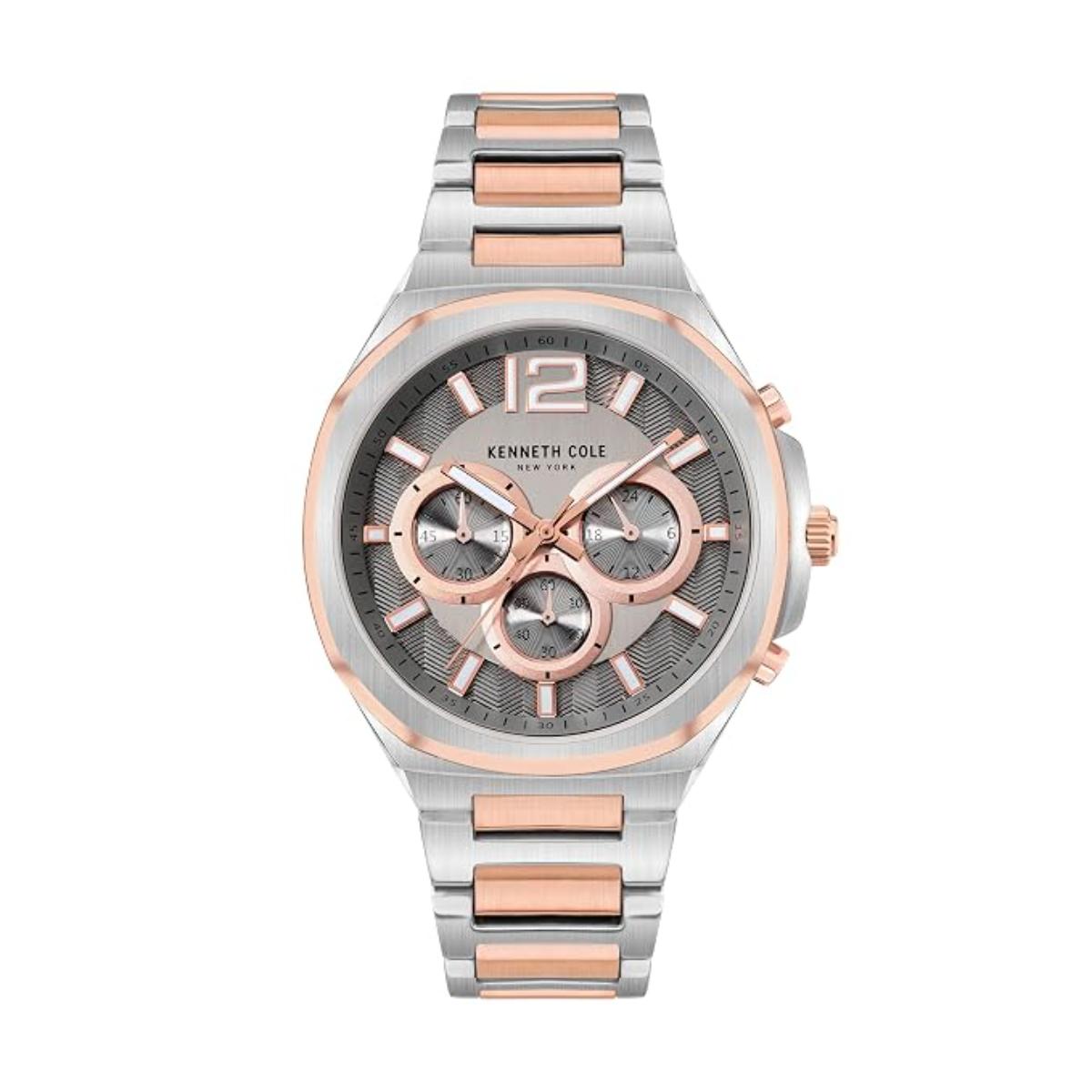Kenneth Cole Quartz Grey Dial Analog Chronograph Men's Watch NTKCWGI2104902MNW