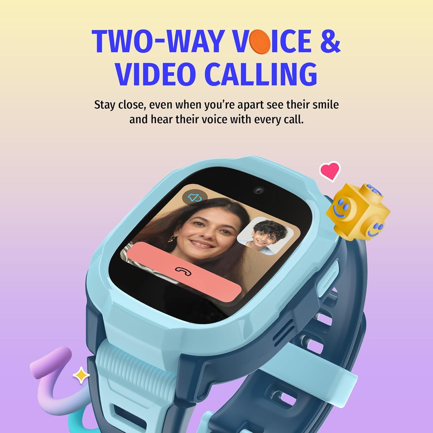 Noise Junior Explorer 2 Kids Smartwatch – 4G SIM, 2-Way Video & Voice Calls, Real-Time GPS, Geofencing, IP68, SOS Alerts (Frost Pop)