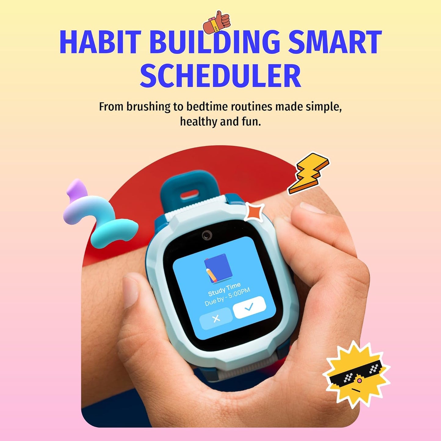 Noise Junior Explorer 2 Kids Smartwatch – 4G SIM, 2-Way Video & Voice Calls, Real-Time GPS, Geofencing, IP68, SOS Alerts (Frost Pop)