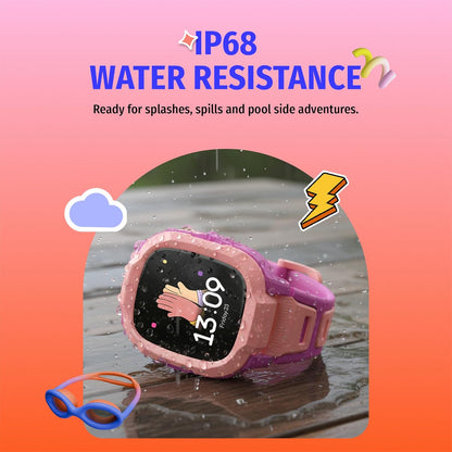 Noise Junior Explorer 2 Kids Smartwatch – 4G SIM, 2-Way Video & Voice Calls, Real-Time GPS, Geofencing, IP68, SOS Alerts (Frost Pop)