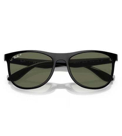 Ray-Ban RB4412I 601/9A Unisex Square Sunglasses – Polarized Green Lenses, Black Frame