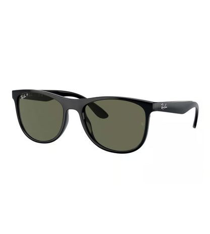 Ray-Ban RB4412I 601/9A Unisex Square Sunglasses – Polarized Green Lenses, Black Frame