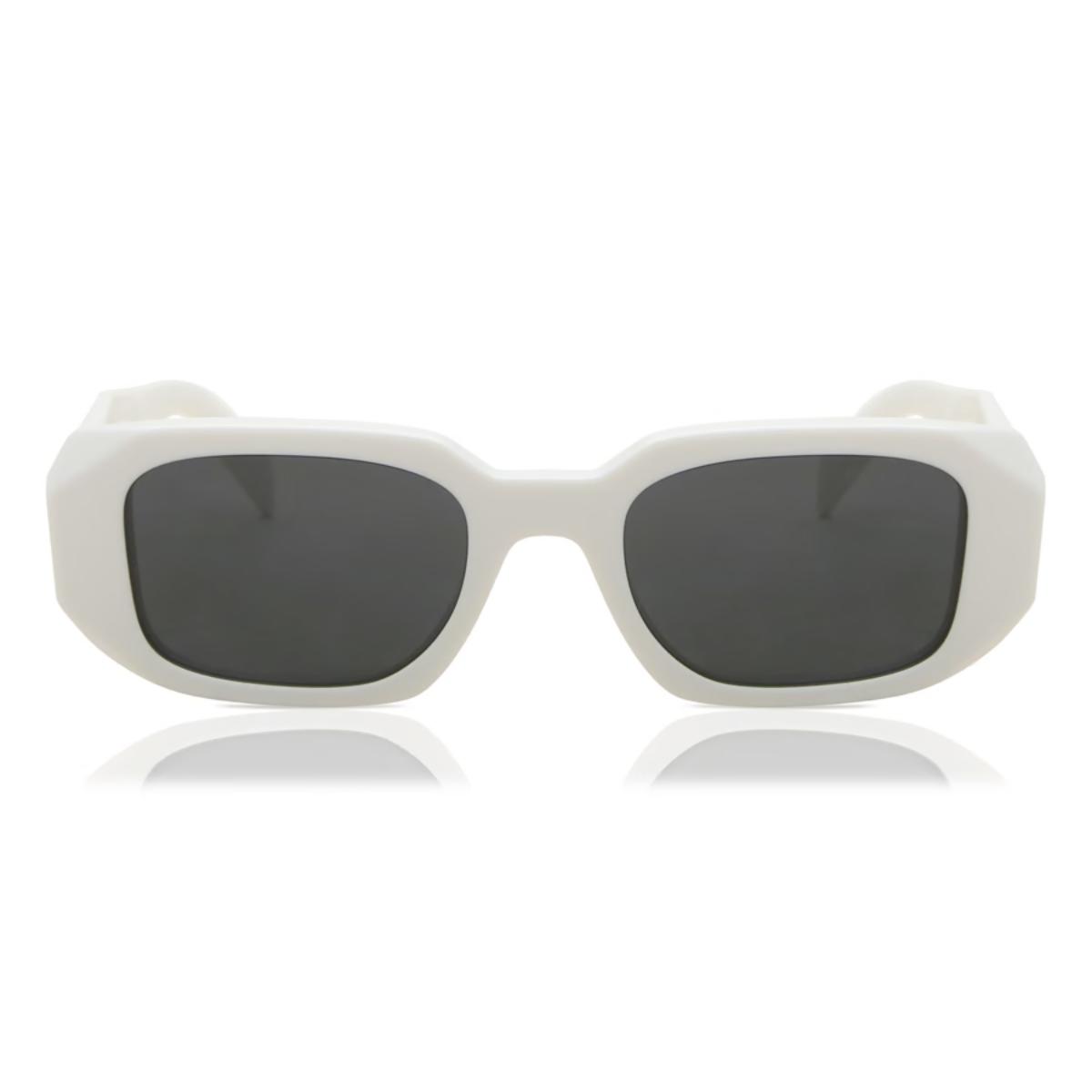 White sunglasses with dark lenses on a white background