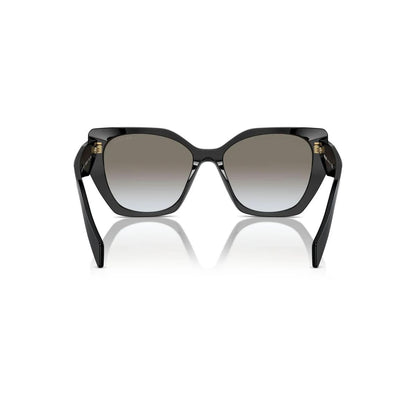 Black sunglasses with gradient lenses on a white background