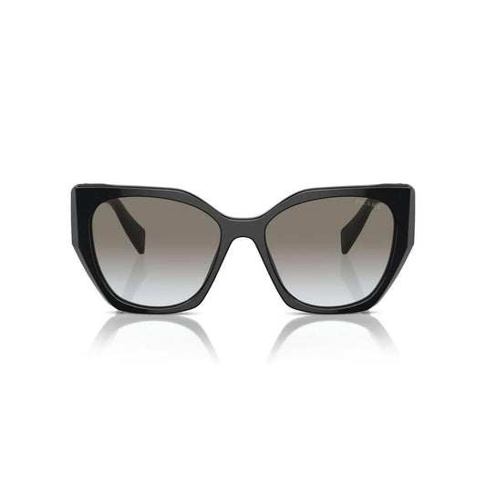 Black cat-eye sunglasses with gradient lenses on a white background