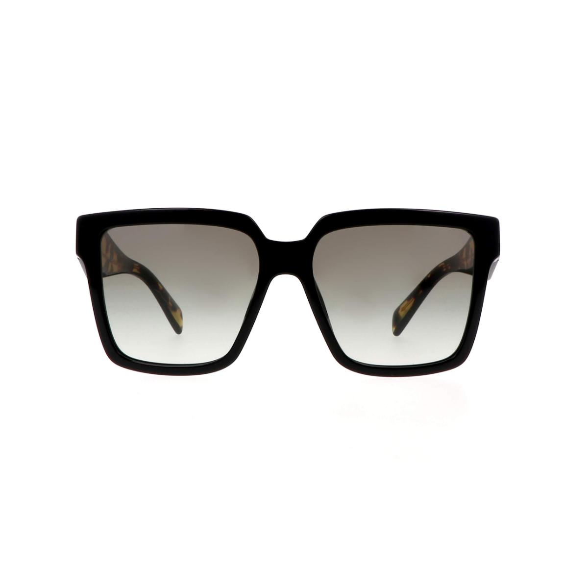 Black sunglasses with gradient lenses on a white background