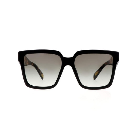 Black sunglasses with gradient lenses on a white background