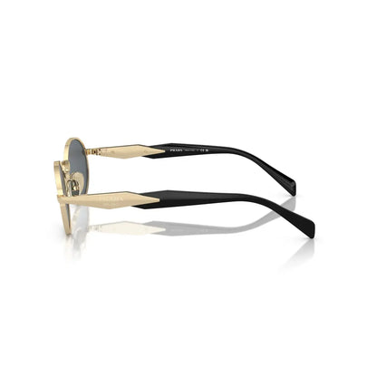 Sunglasses with gold and black frame on a white background