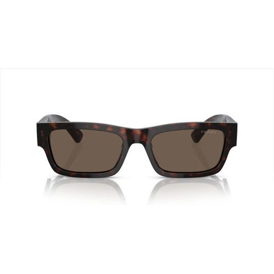 Sunglasses with tortoiseshell frame and dark lenses on a white background