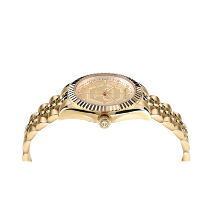 Philipp Plein Date Superlative Gold Dial Analog Women's Watch PW2BA0523