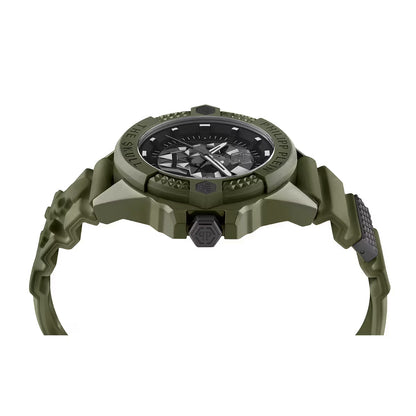 Philipp Plein $kull Quartz Black Dial Analog Silicone Strap Men Watch PWUBA0423