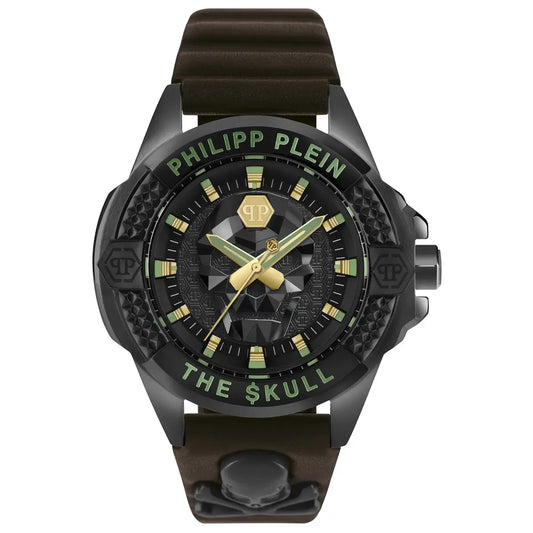 Philipp Plein watch with skull design on a white background