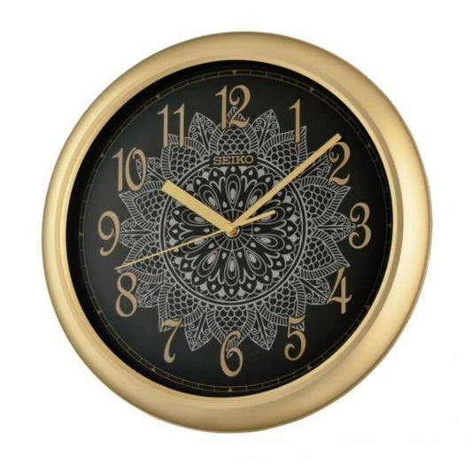 Seiko Wall Clock Gold Frame Plastic Analog QHA018G
