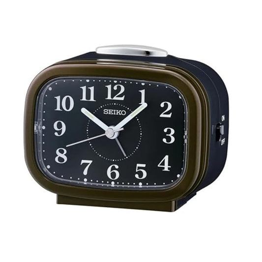 Seiko Table Clock Classic Matt Finish Brown Color Alarm - QHK060BN