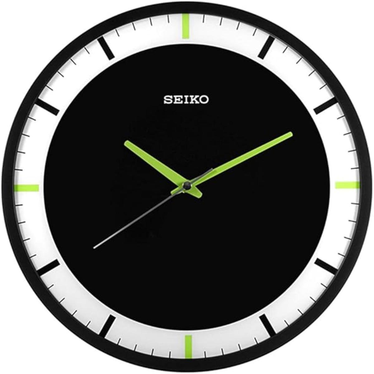 Seiko Wall Clock Plastic Case Black Dial Analog QXA769K