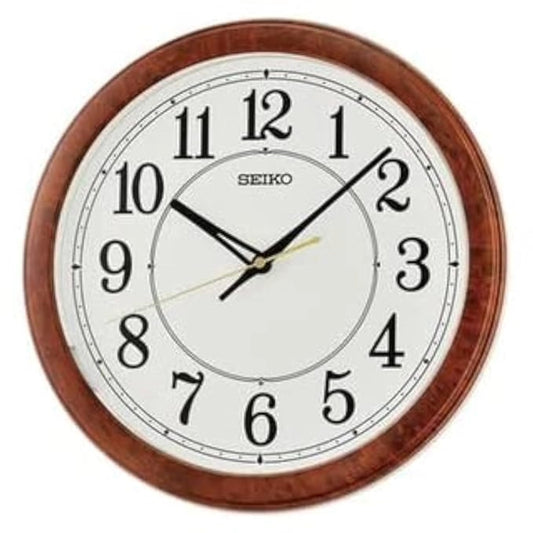 Seiko Wall Clock Classic Brown Plastic Round QXA788BN