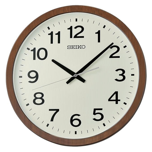 Seiko Wall Clock Classic Round Brown Plastic Analog Sweep Movement QXA799BT