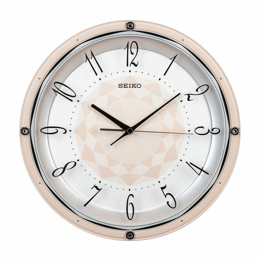 Seiko Wall Clock Cream Plastic Round Analog Home Decor English Numbers QXA830PT