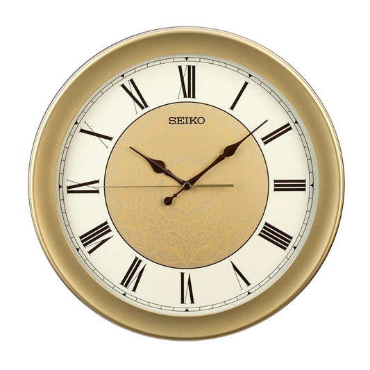 Seiko Wall Clock Exquisite Gold Dial Plastic case Analog QXA835G