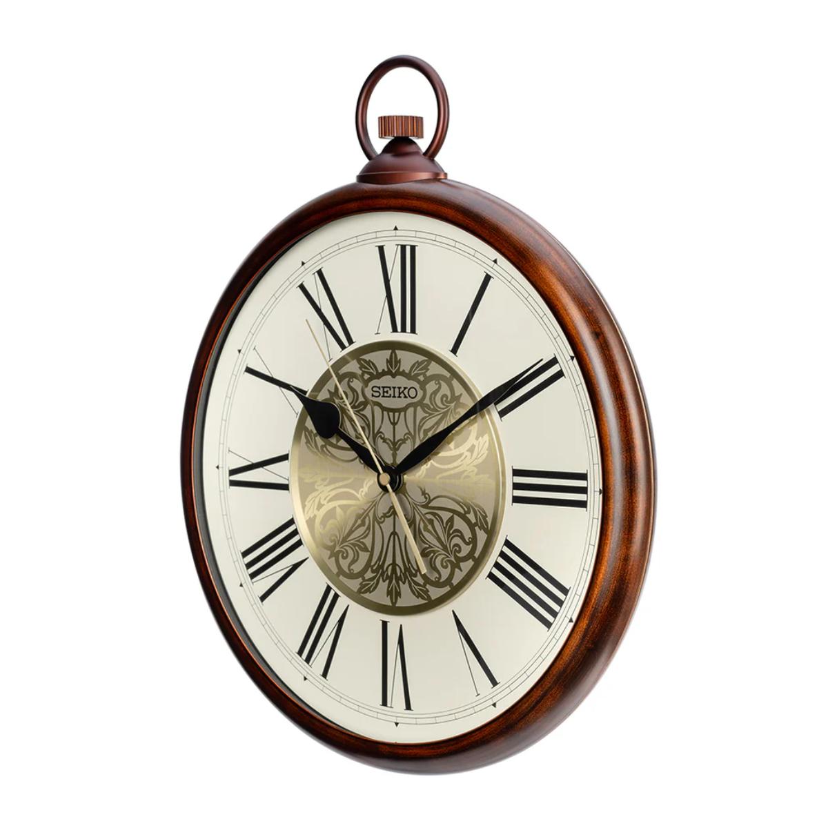 Seiko Wall Clock Classic Patterned Copper Aluminum QXA837B