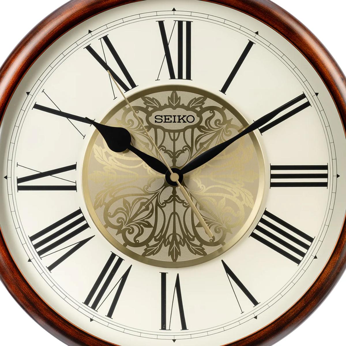 Seiko Wall Clock Classic Patterned Copper Aluminum QXA837B