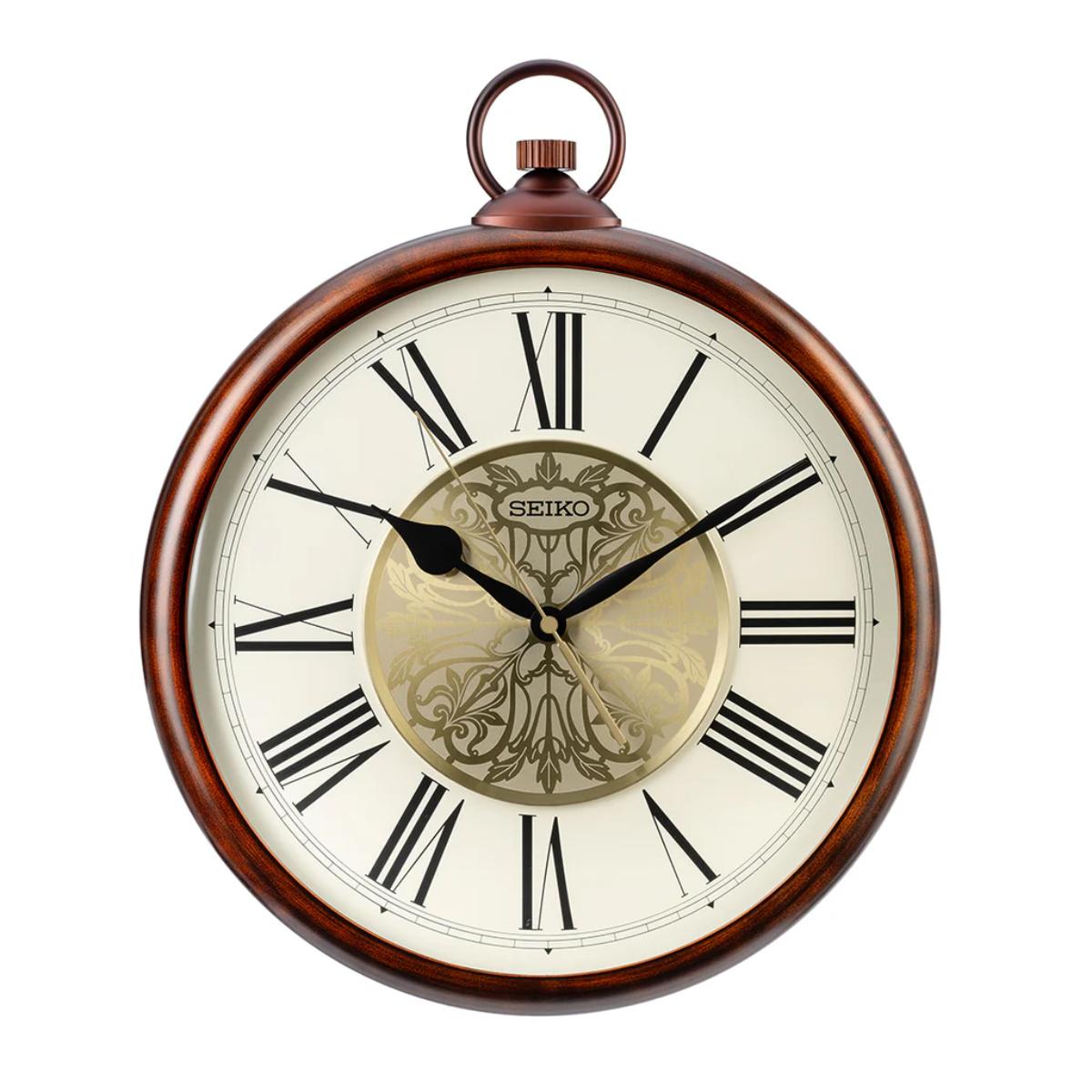 Seiko Wall Clock Classic Patterned Copper Aluminum QXA837B