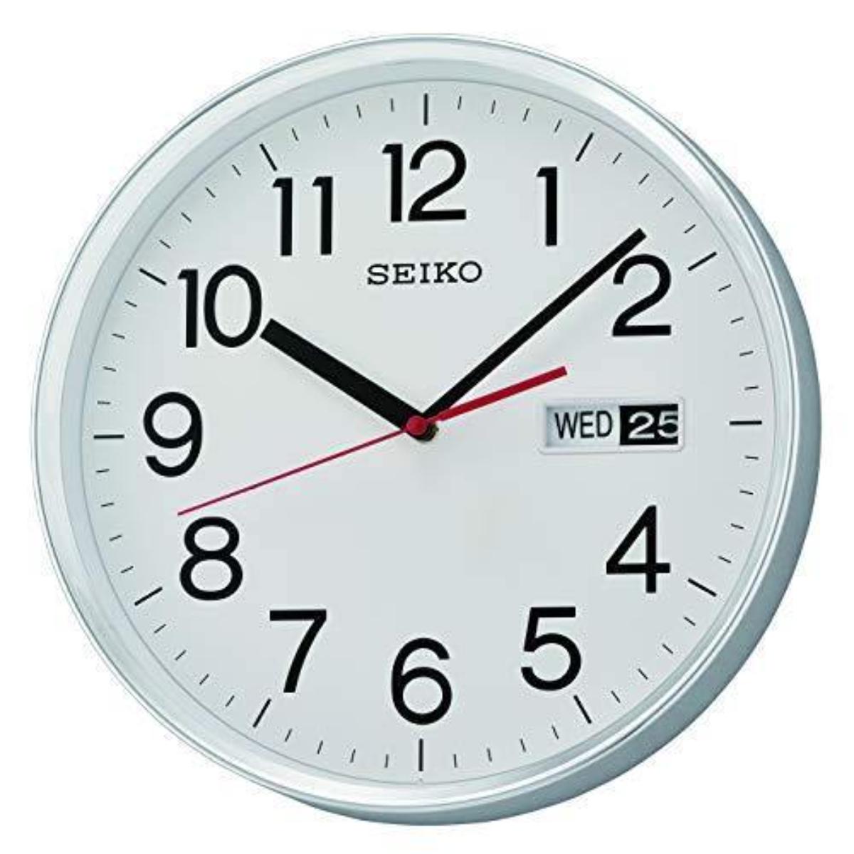 Seiko Wall Clock White Frame Plastic Analog QXF104SN