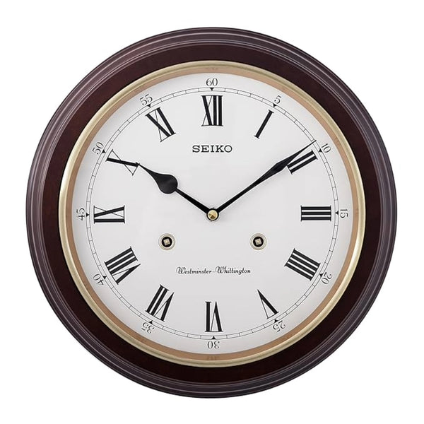Seiko Wall Clock Alder Wood Dual Chime Musical QXH202BN