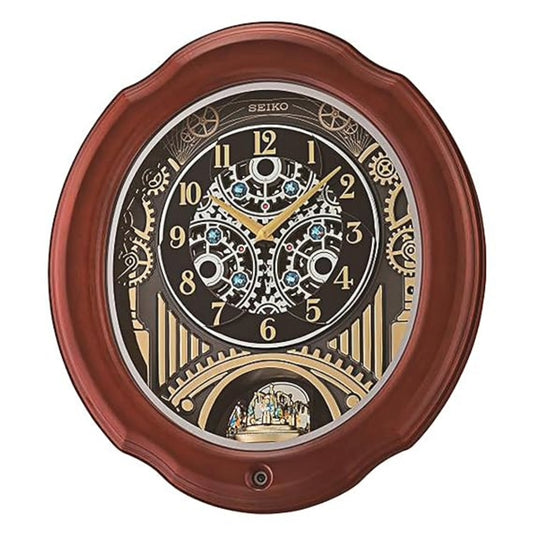 Seiko wall clock with detailed design on a white background