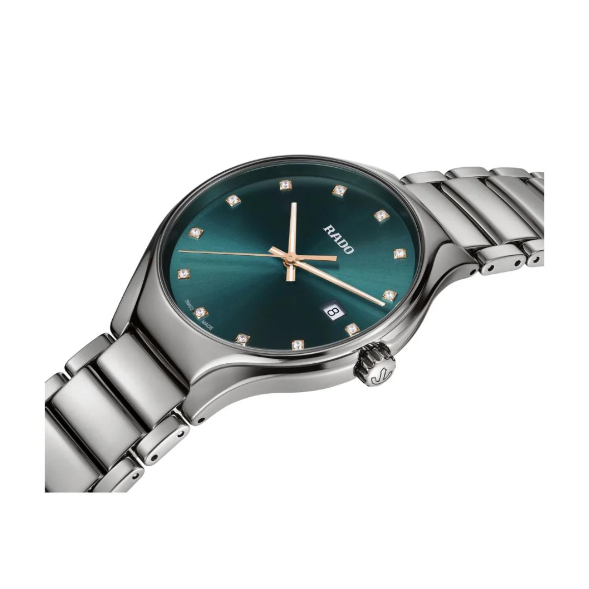 RADO True Round Quartz Blue Dial Analog Ceramic Unisex Watch R27239752