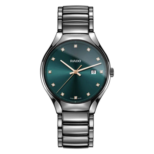 RADO True Round Quartz Blue Dial Analog Ceramic Unisex Watch R27239752