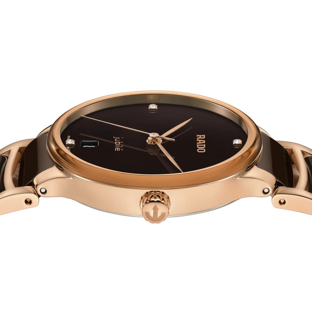 RADO Centrix Quartz Brown Dial Analog Ceramic Women's Watch R30038712