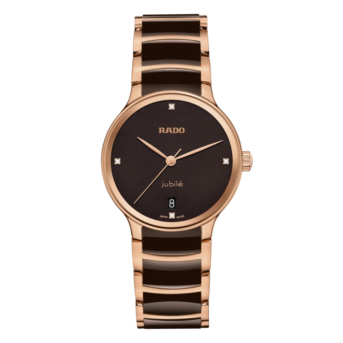 RADO Centrix Quartz Brown Dial Analog Ceramic Women's Watch R30038712