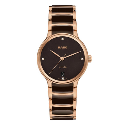 RADO Centrix Quartz Brown Dial Analog Ceramic Women's Watch R30038712