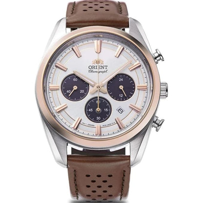 ORIENT Contemporary White Dial Analog Chronograph Men’s Watch RA-TX0306S