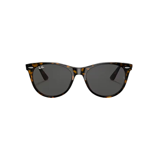 Ray-Ban RB2185 1292B1 Wayfarer II Classic Unisex Sunglasses – Dark Grey Round Frame, 52mm