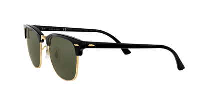 Ray-Ban Clubmaster Classic RB3016 W0365 – Black & Gold Frame, Green G-15 Lens, 51mm