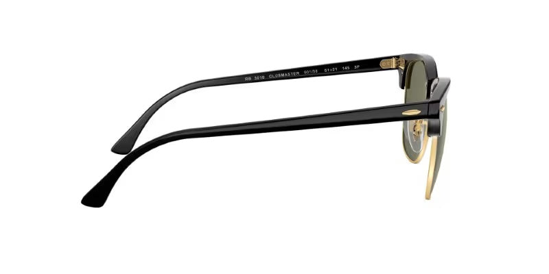 Ray-Ban RB3016 990/58 51 Clubmaster Sunglasses – Polarized Light Green Lenses, 51mm Classic Browline Style