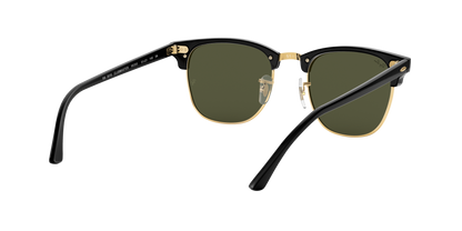 Ray-Ban Clubmaster Classic RB3016 W0365 – Black & Gold Frame, Green G-15 Lens, 51mm